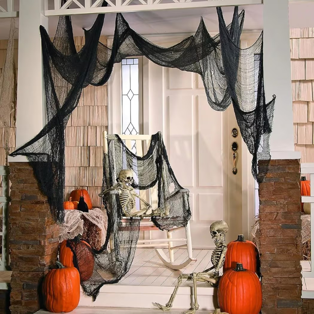 6 Pack Black Halloween Creepy Cloth, 30 x 72 Inch - Yobbai | Amazon (US)