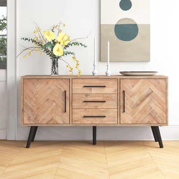 Archer 65'' Wide 3 Drawer Acacia Solid Wood Buffet Table | Wayfair North America