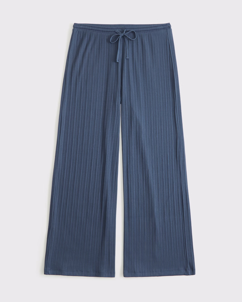 Lounge Rib Mid Rise Wide Leg Sweatpant | Abercrombie & Fitch (US)