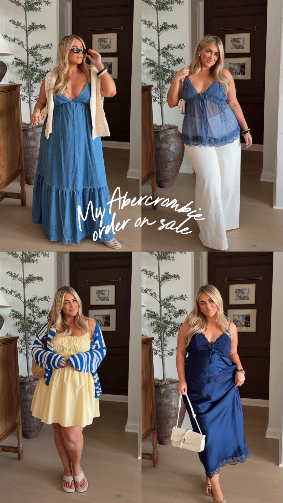 My recent Abercrombie order is on sale🩵✨🌟🌞💛🫐 Wearing a large in all the dresses + tops. 33 curve love in jeans

#LTKmomlife #LTKMidsize #LTKSaleAlert