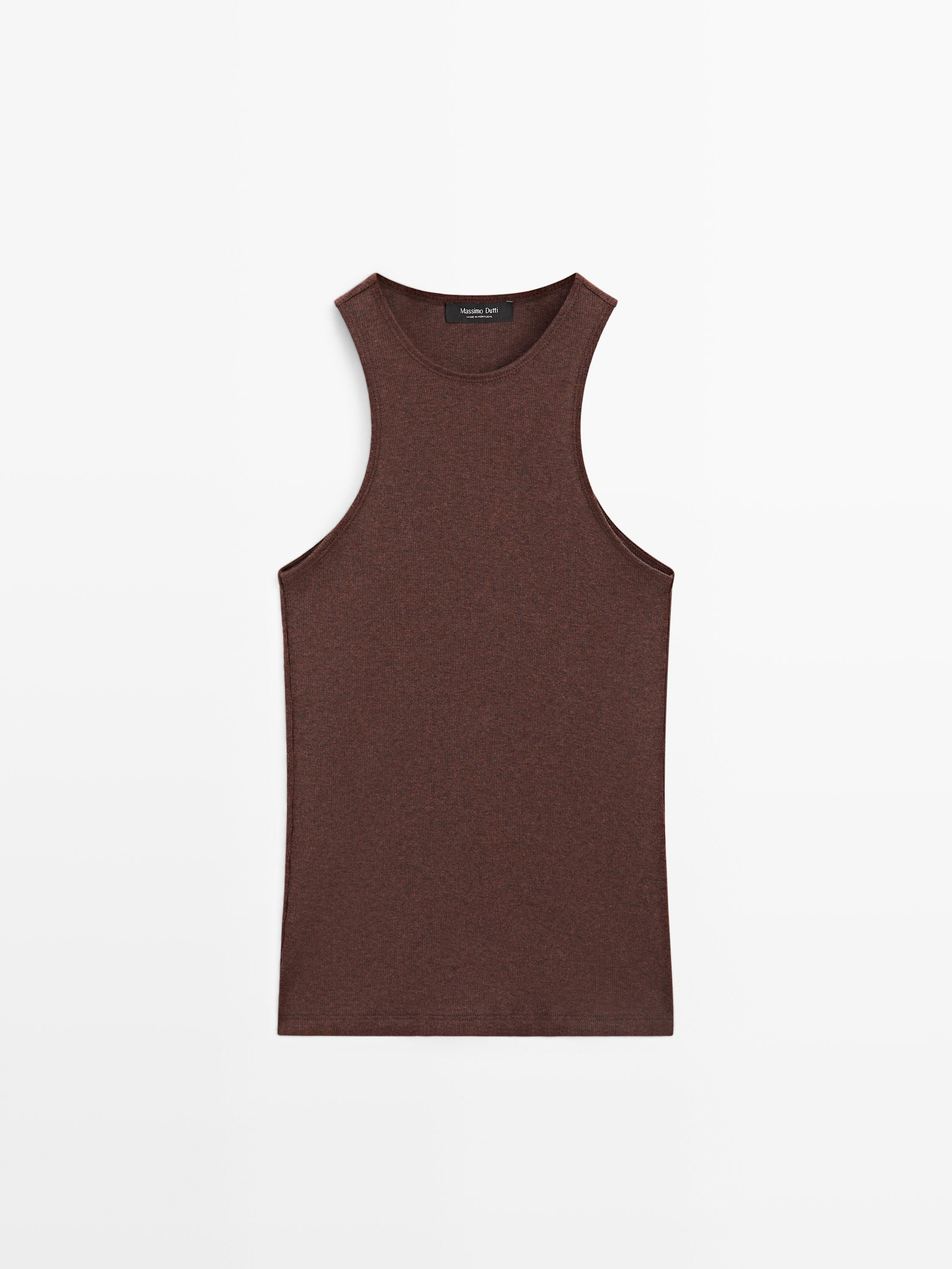 Lightweight 100% cotton knit top | Massimo Dutti US