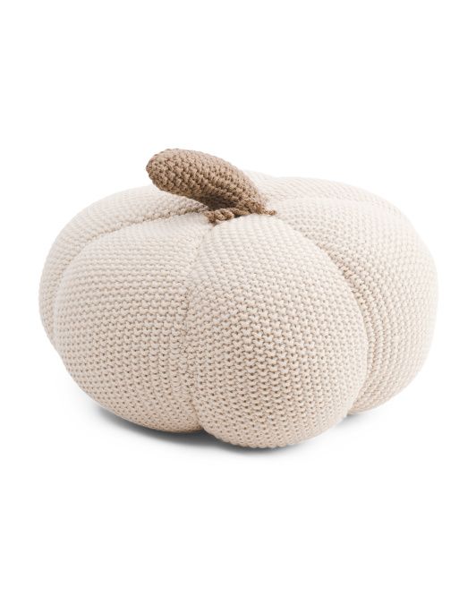 12x12 Crochet Shaped Pumpkin Pillow | TJ Maxx