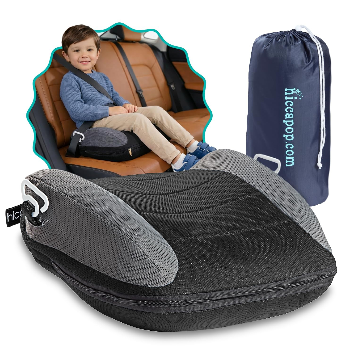 Hiccapop UberBoost Inflatable Booster Car Seat | Blow up Narrow Backless Booster Car Seat for Tra... | Amazon (US)