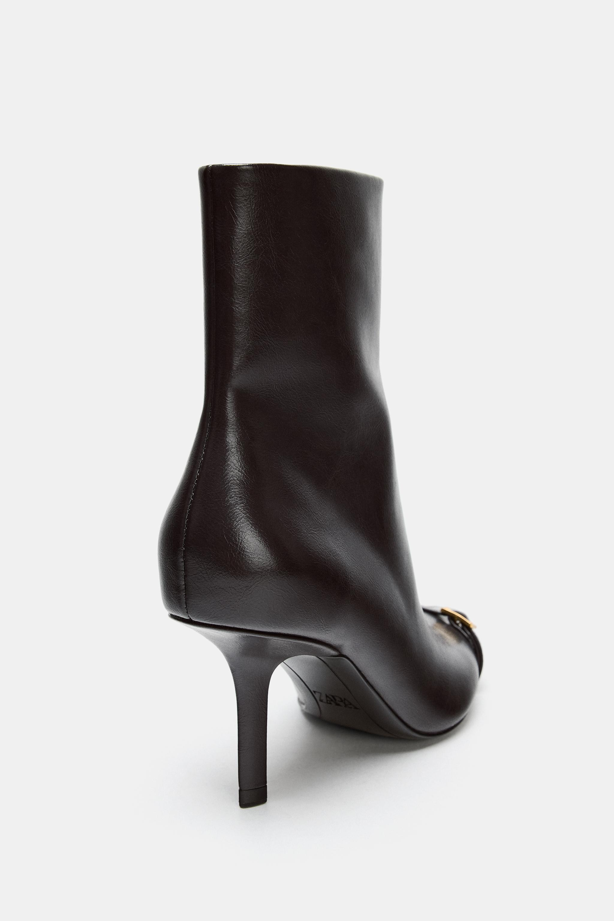 STILETTO HEEL ANKLE BOOTS WITH BUCKLE | Zara UK