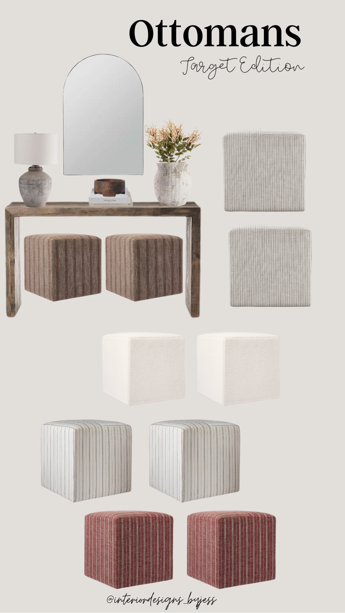 Target Cubed Ottomans 
Each one of these is beautiful and can be styled under a console table or in a living room 

#LTKstyletip #LTKunder100 #LTKhome