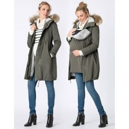 Khaki 3 in 1 Winter Maternity Parka | Seraphine 