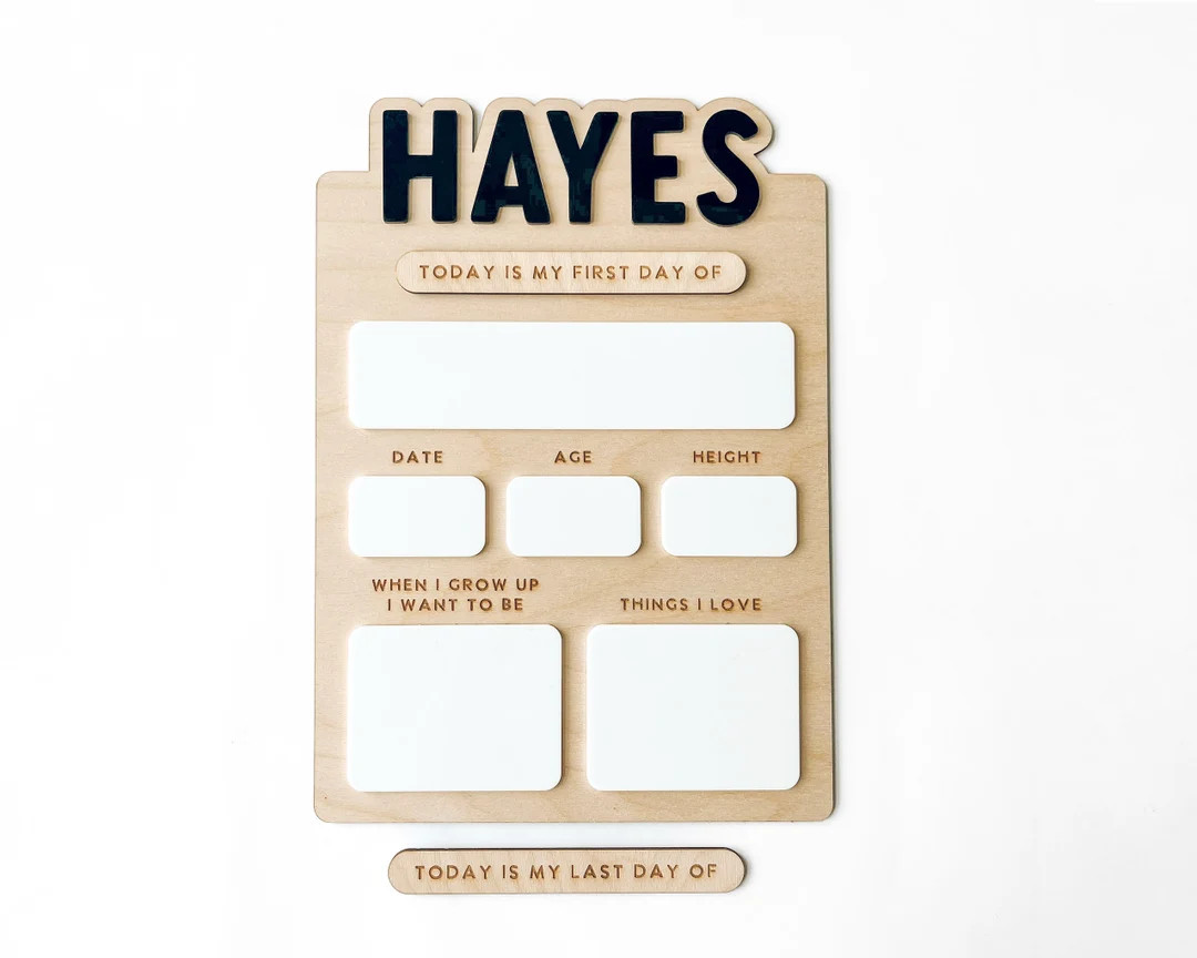 First Day of School Sign X Back to School X Custom First Last Day of School Sign X Reusable Dry E... | Etsy (US)