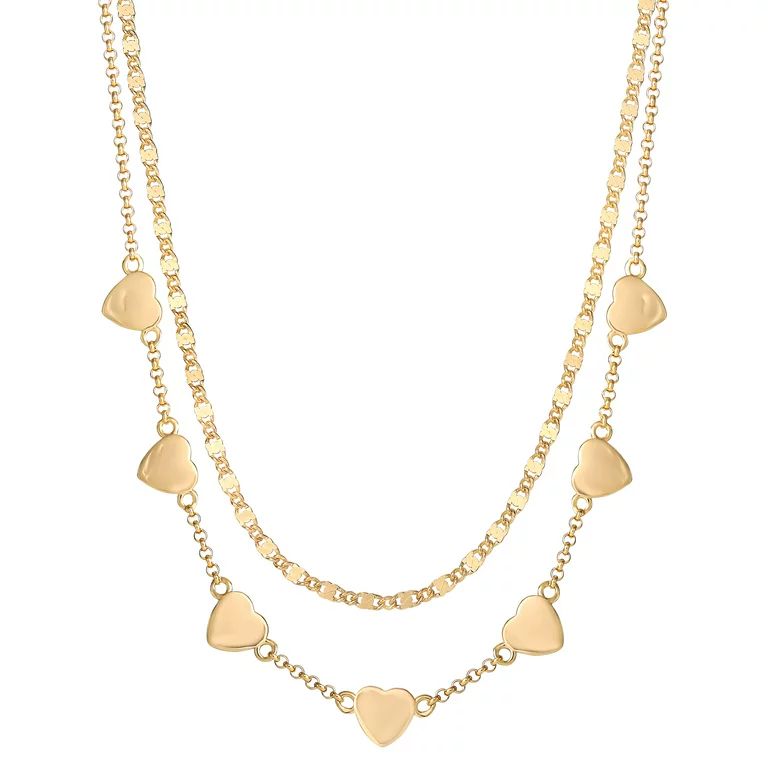 JS Jessica Simpson Women’s Gold Plated Sterling Silver 2 Piece Necklace Set | Walmart (US)