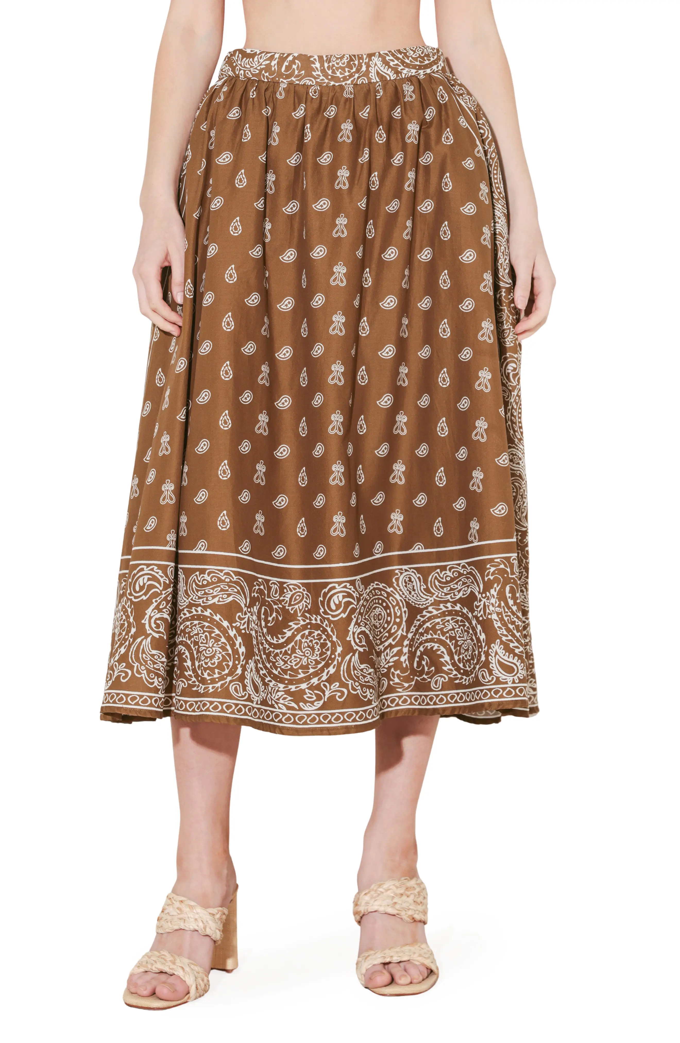 Bandana Print Cotton Midi Skirt (Women) | Nordstromrack | Nordstrom Rack