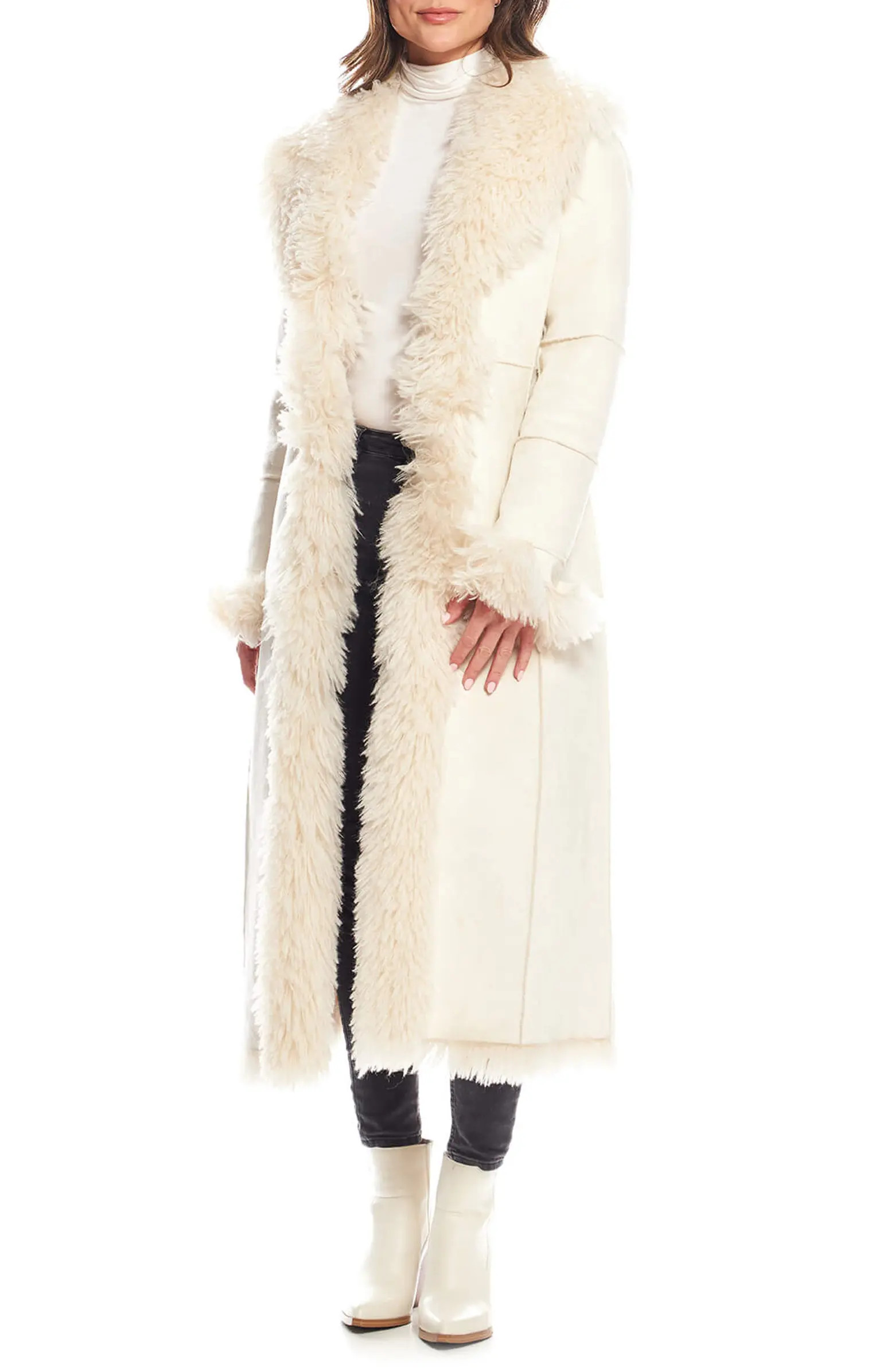 Big Sky Faux Shearling Longline Coat | Nordstrom