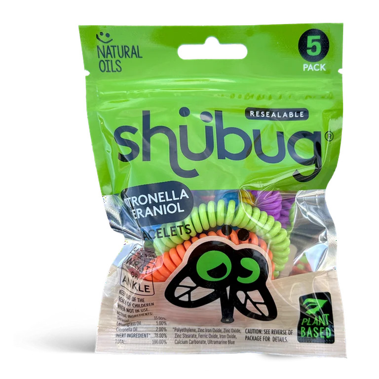 Shubug Citronella and Geraniol Coil Bracelet Band Insect Repellant, Multi-Color, Deet Free, 5 Cou... | Walmart (US)