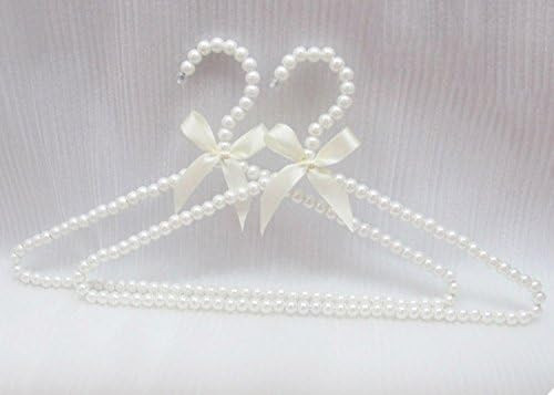 Amazon.com: Bueer 10 Pack Pearl Beads Metal Elegant Clothes Hangers Standard Hangers (White) : Ho... | Amazon (US)