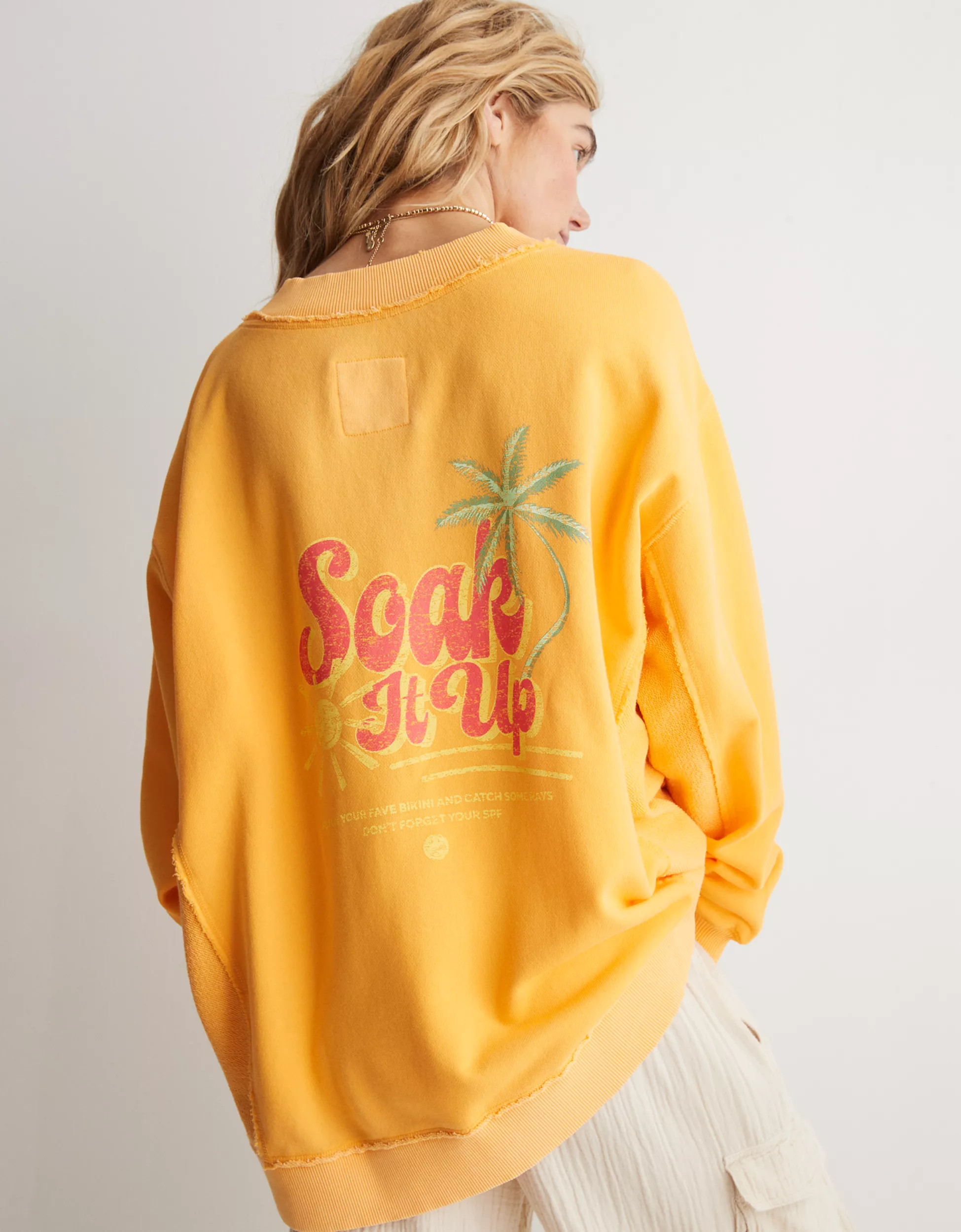 Aerie Vacay Every Day V Neck Sweatshirt | Aerie