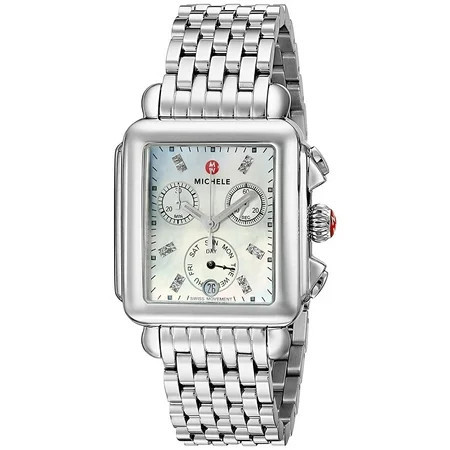 Michele Deco Chronograph Day/Date Stainless Steel Diamonds Womens Watch MWW06P000014 | Walmart (US)