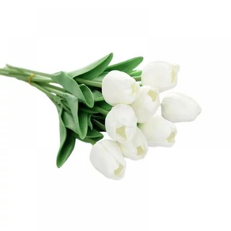 Xmarks Artificial / Fake / Faux Flowers - Tulip White 10PCS for Wedding Home Party Restaurant | Walmart (US)