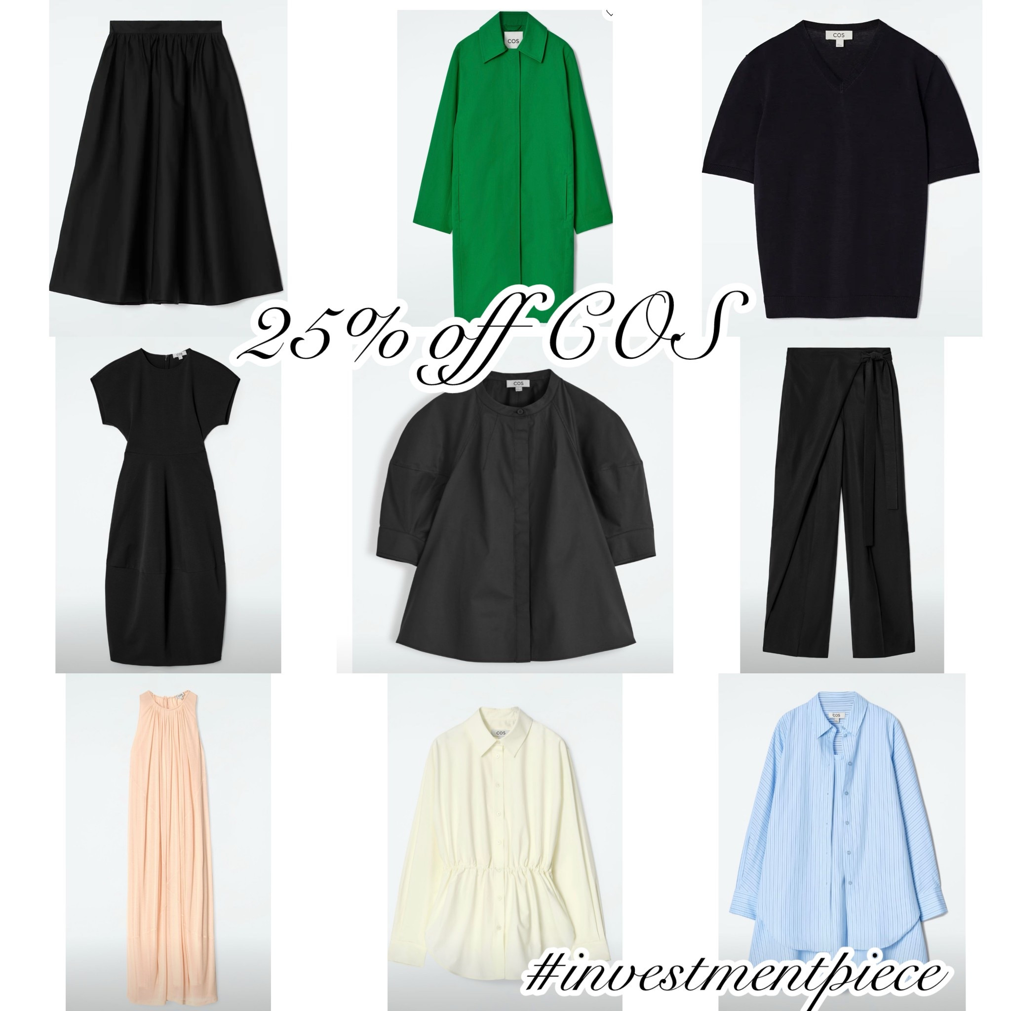 From skirts to floaty dresses to sculptured pieces and more get 25% off @cos with code COSFRIEND and here are some of my top picks #investmentpiece 

#LTKStyleTip #LTKSeasonal #LTKSaleAlert