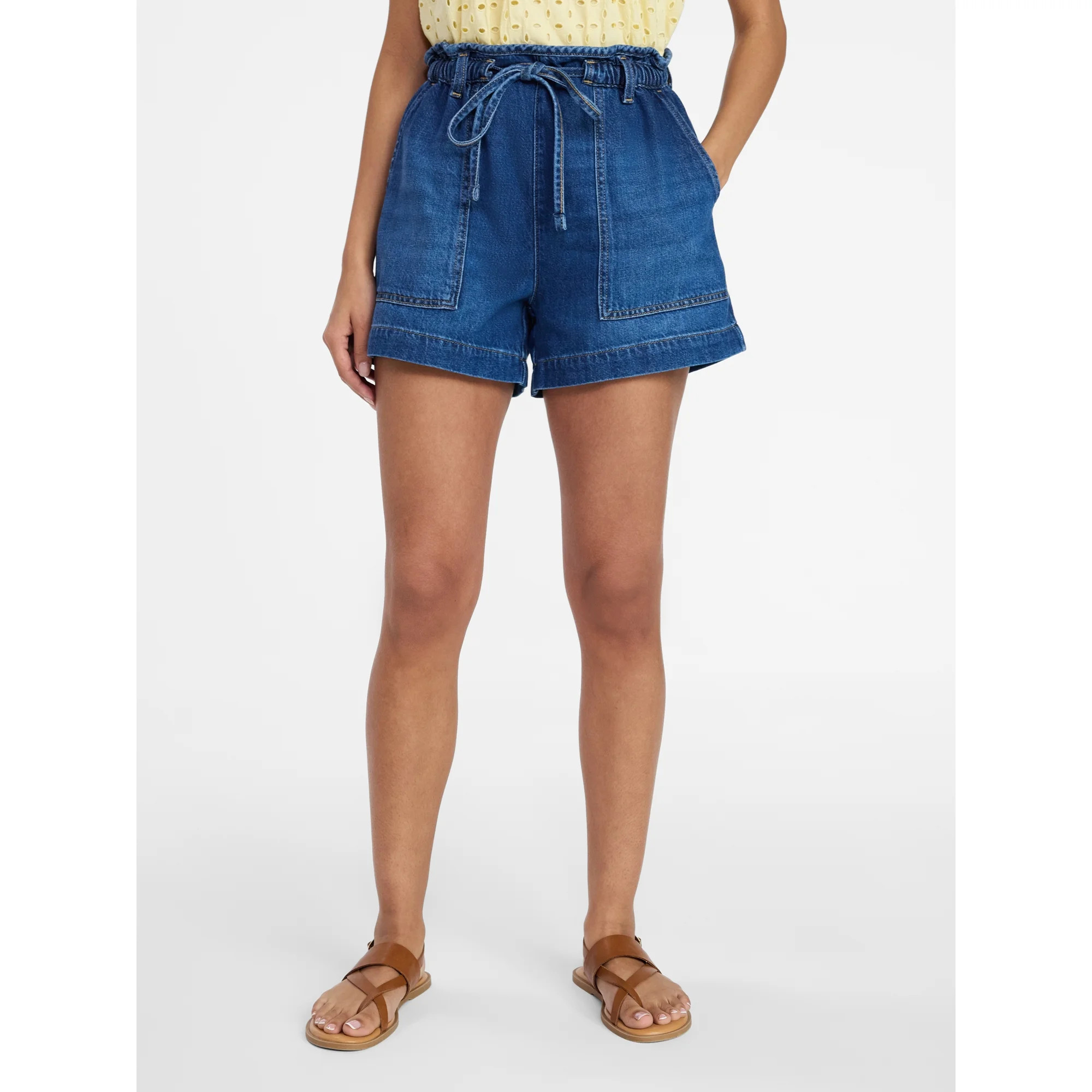 Time and Tru Women's Drapey Utility Shorts, 4" Inseam, Sizes XS-XXXL | Walmart (US)