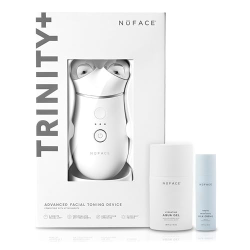 NuFACE TRINITY+ Microcurrent Facial Device Kit - FDA Cleared Face Sculpting & Neck Tightening Device to Contour Cheeks & Brows + Microcurrent Gel Activator & Silk Creme | Amazon (US)