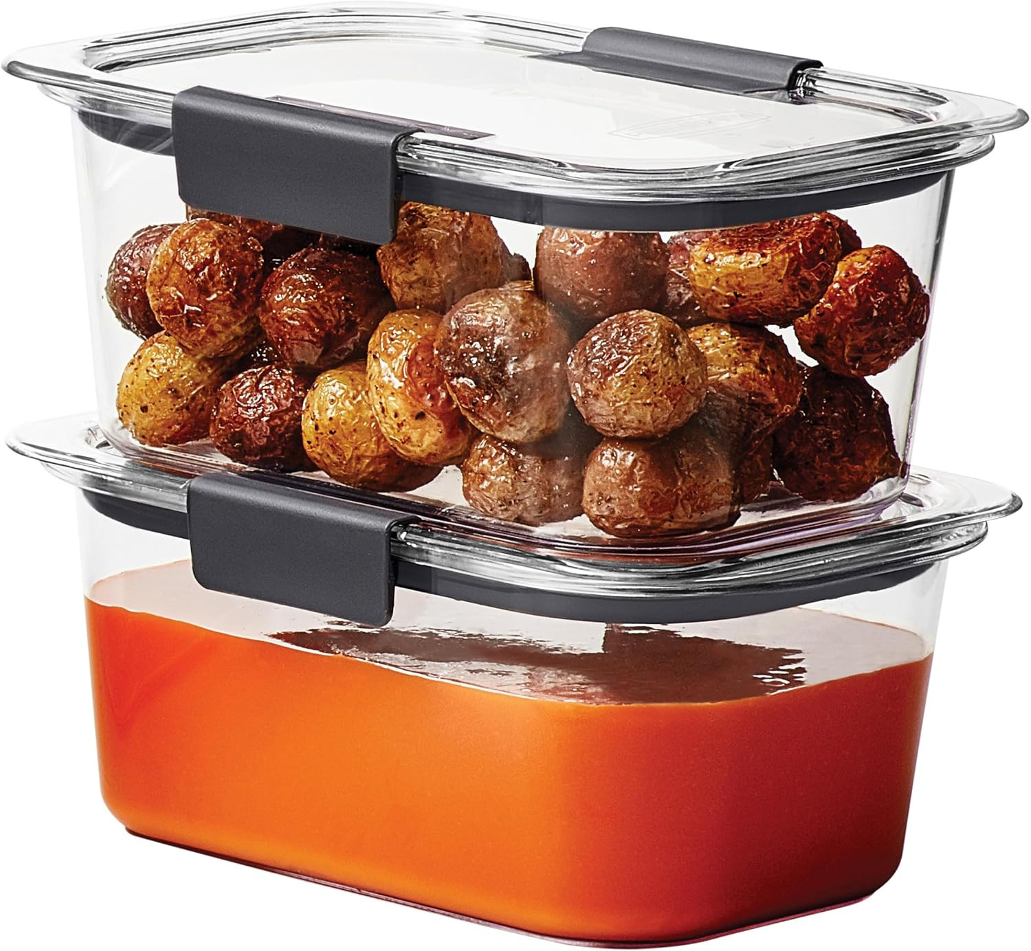 Rubbermaid Brilliance BPA-Free Food Storage Containers, Medium Deep, 4.7 Cup, 2-Pack, Airtight & Leak-Proof, Microwave & Dishwasher Safe | Amazon (US)