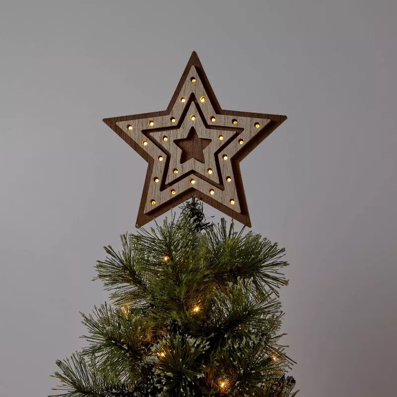 Lit Wood Star Tree Topper - Wondershop™ | Target