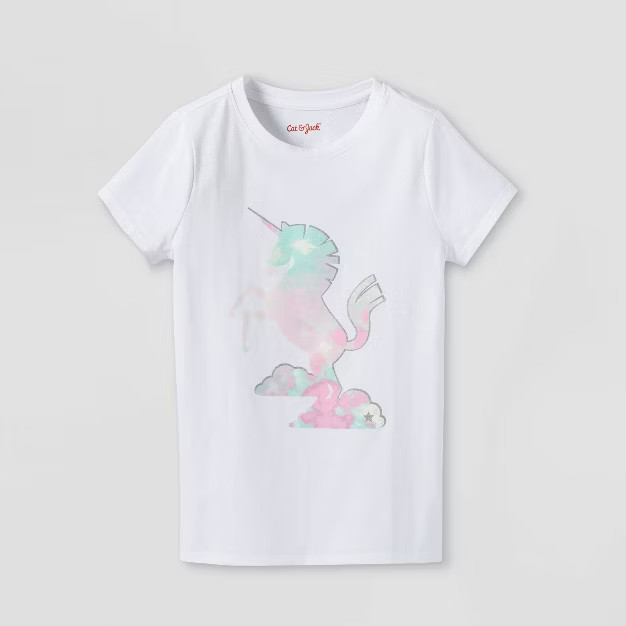 Girls' 'Tie-Dye Unicorn' Graphic T-Shirt - Cat & Jack™ White | Target