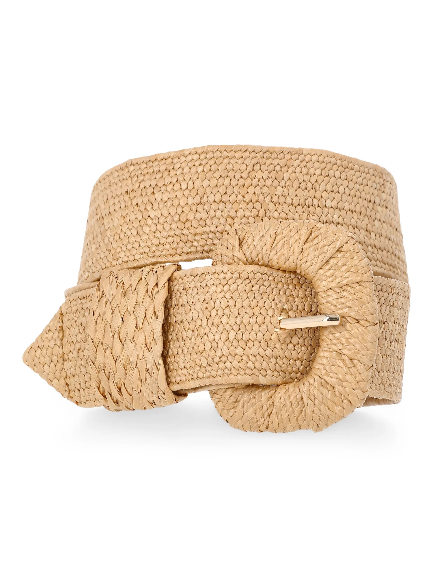 Time and Tru Women's Raffia Stretch Belt, S/M, Natural | Walmart (US)