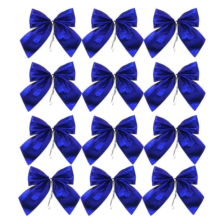 SLYNSHome - 12 Pcs - Christmas Tree Bows Decorations - 2.2x2.4 inch - Wreath Bowknot Christmas Tr... | Walmart (US)