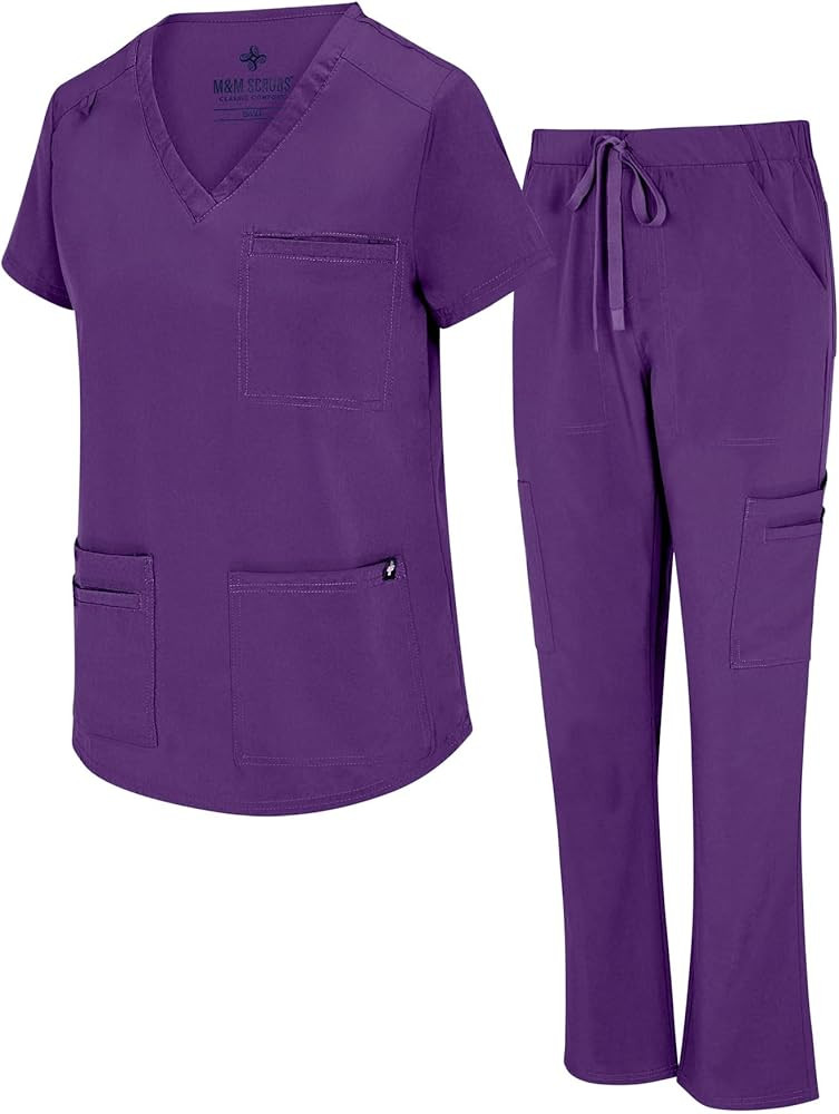 Natural Uniforms Womens 11 Pocket Cool Stretch Cargo Scrub Set with Regular and Petite Sizes | Amazon (US)