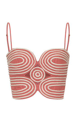 Baía Embroidered Linen Crop Top | Moda Operandi (Global)