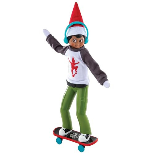 The Elf on the Shelf MagiFreez Holly Jolly Ollie Skateboard Set for Your Scout Elf - Includes Magical Standing Pants, elf- Sized Long Sleeve tee, Headphones and Skateboard | Amazon (US)