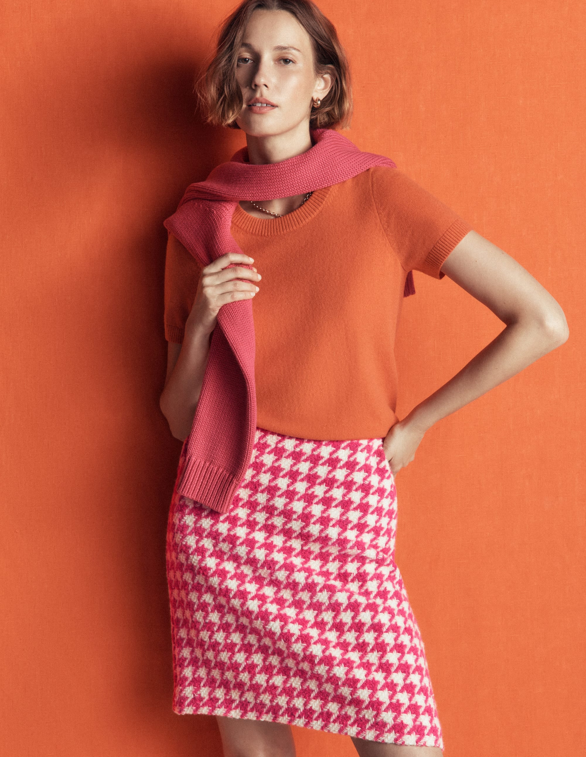 Boden Women's Wool Blend A-Line Skirt in Pink | Size 0 | Boden (US)