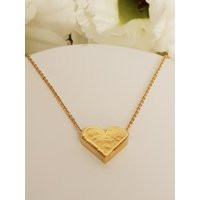 Chunky Gold Heart Necklace, 18K Plated Pendant | Etsy (US)