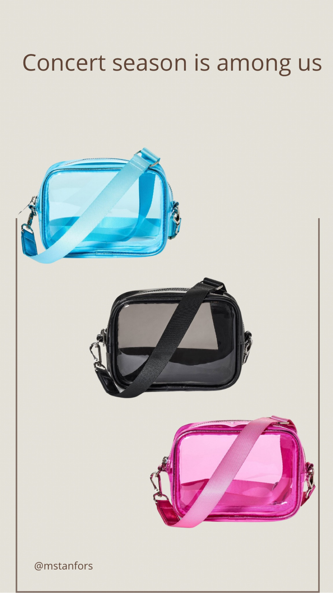 Concert season is among us and clear bags are a must. These are so cute and very well priced. 

Target~Target style 

#LTKstyletip #LTKitbag #LTKfindsunder50
