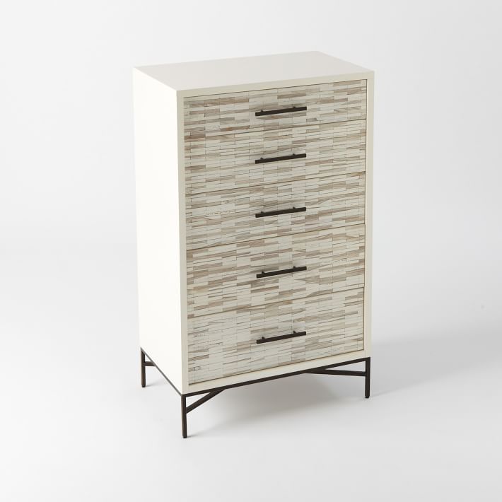 Wood Tiled 5-Drawer Dresser (30.6") | West Elm (US)