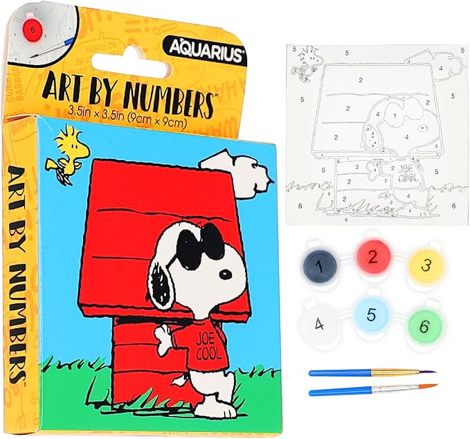 AQUARIUS Peanuts Snoopy Joe Cool Micro Art by Numbers Kit (3.5 x 3.5 in) Paint by Number Canvas, ... | Amazon (US)