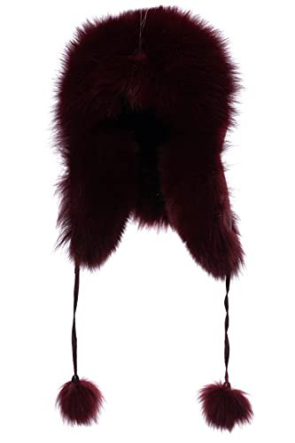 Real Fur Hat for Women - Fox and Raccoon Fur, Warm Trapper Style with Pom and Nylon Exterior | Amazon (US)