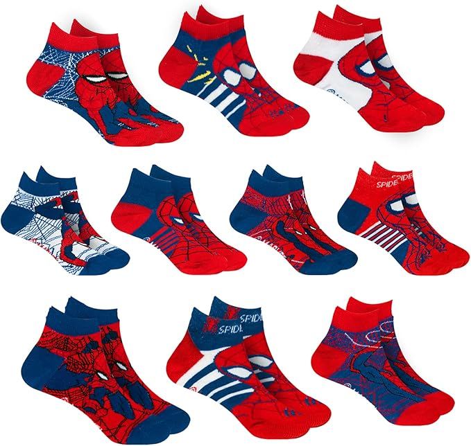 Marvel Spider-man Socks for Boys, 10 Pairs Low Cut Socks for Boys Ages 3-9 | Amazon (US)