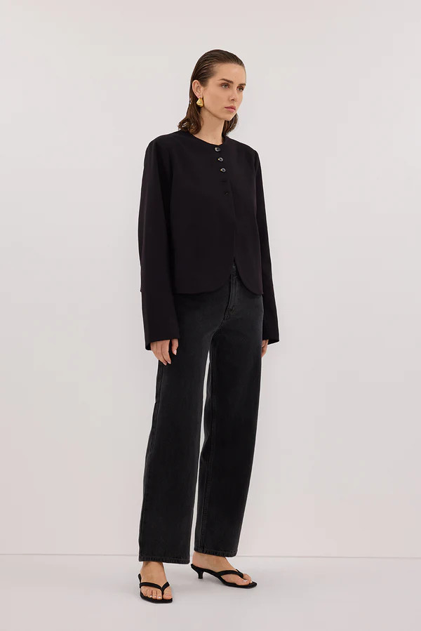 RYAN BLACK CROPPED BLAZER | DISSH
