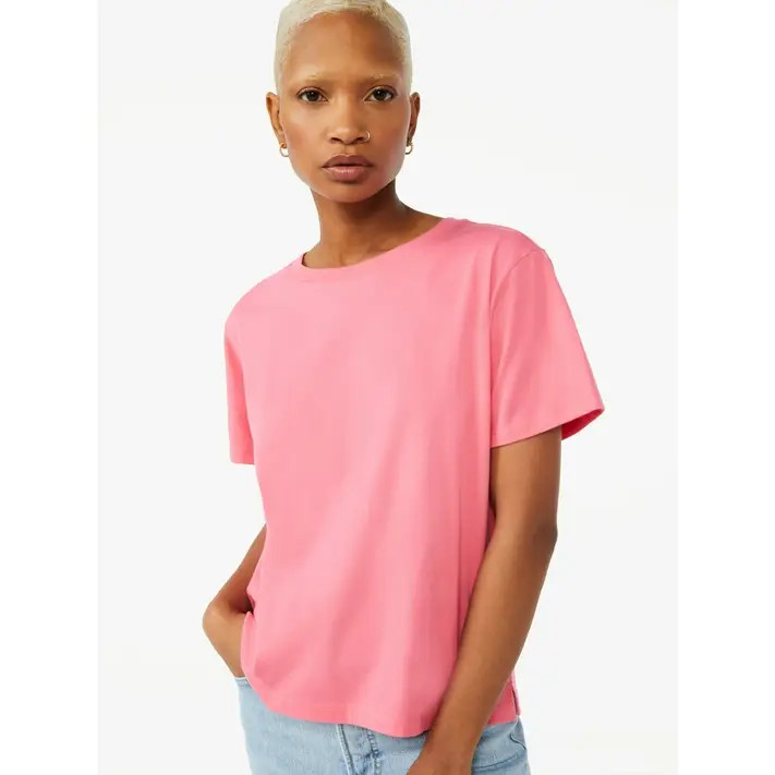 Free Assembly Women's Crop Box Tee with Short Sleeves - Walmart.com | Walmart (US)