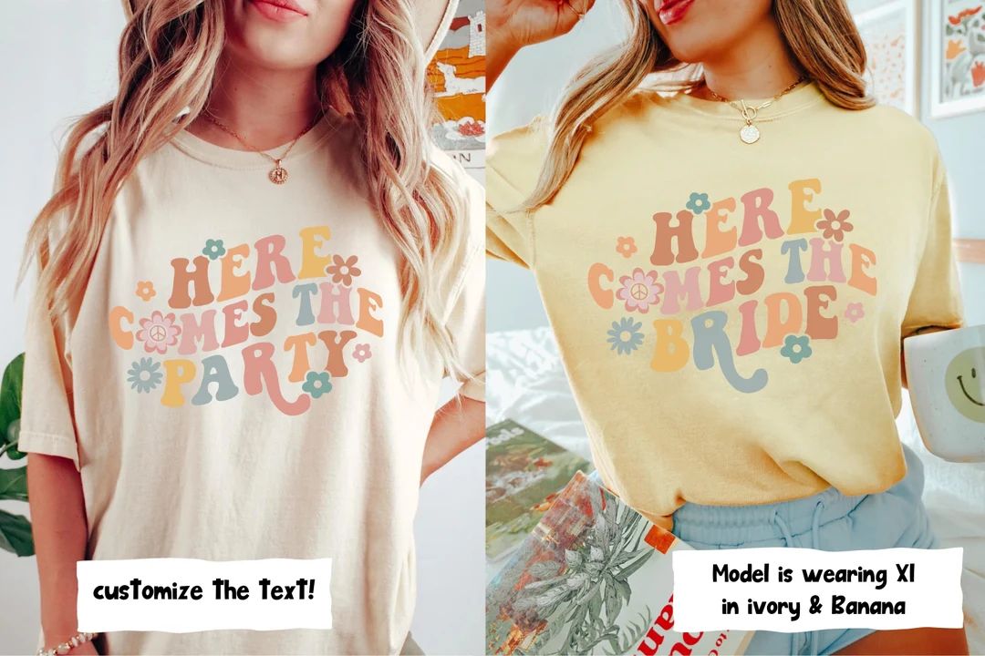 Groovy Bachelorette Party Shirts, Retro Bachelorette Shirt, Here Come The Bride Shirt, Retro Brid... | Etsy (US)