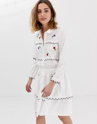 Leon & Harper embroidered shirt dress | ASOS UK