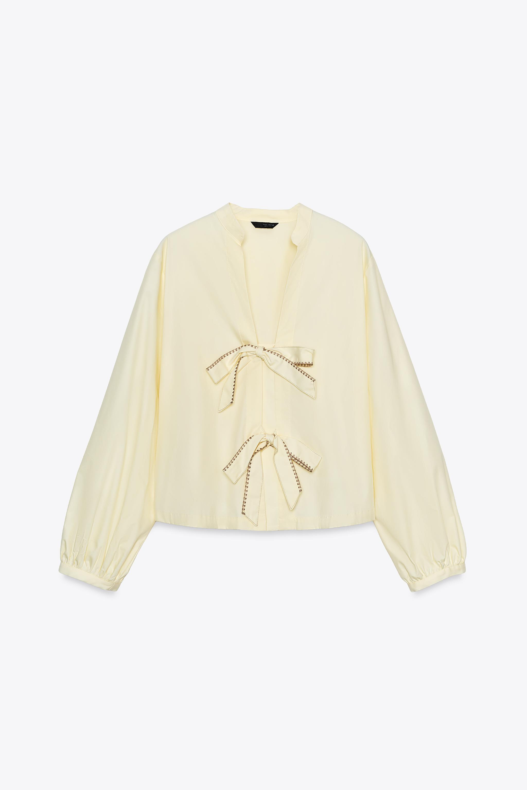 STRIPED POPLIN SHIRT WITH TIES | Zara UK