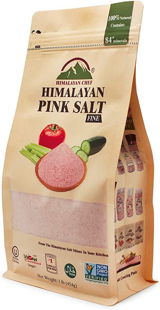 Himalayan Chef Pink Himalayan Salt, Fine Grain - 1 lbs (1 Pound Bag) | Amazon (US)