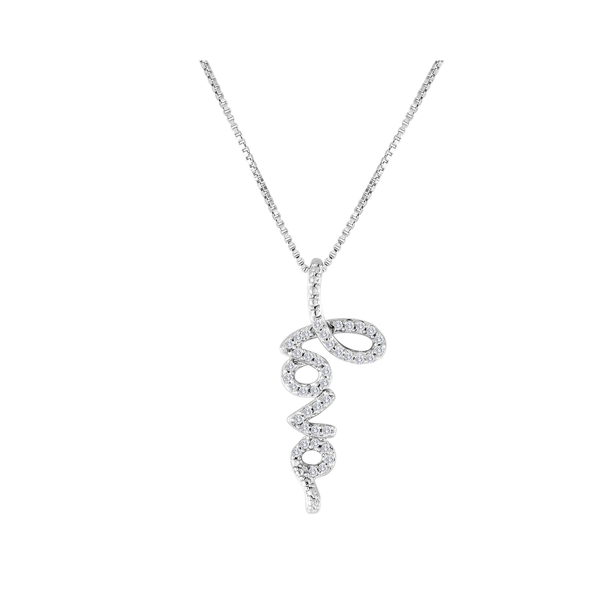 1/10 CT. T.W. Diamond Sterling Silver Love Pendant Necklace | JCPenney