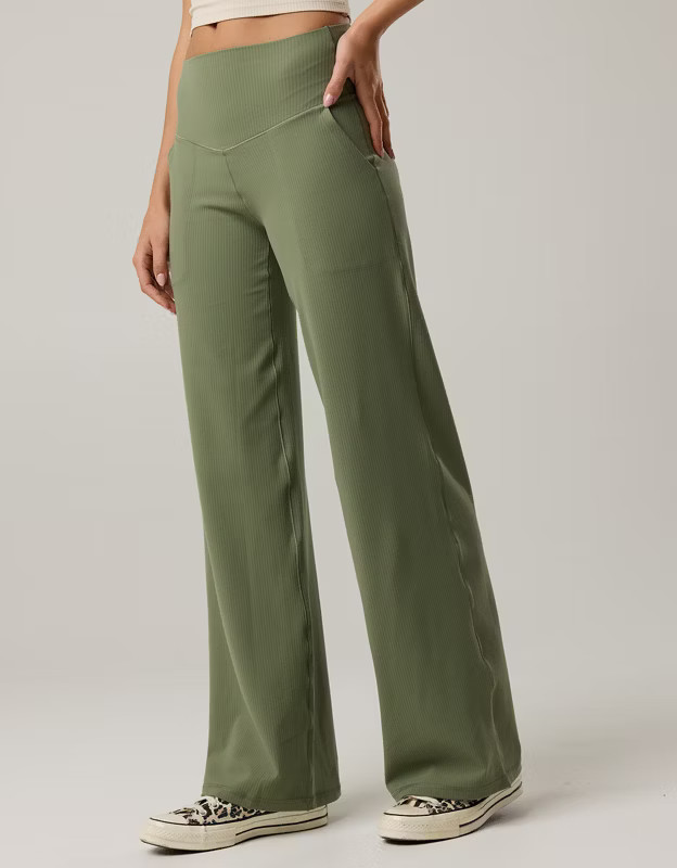 OFFLINE By Aerie Real Me XTRA High Waisted Ribbed Trouser | Aerie