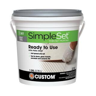 Custom Building Products SimpleSet 1 Gal. (14.25 lb.) Gray Premixed Thin-Set Mortar CTTSG1 - The ... | The Home Depot