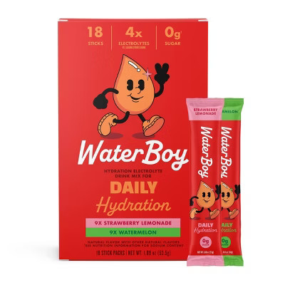 Waterboy Daily Hydration Sports Drink Variety Pack - Strawberry Lemonade + Watermelon - 1.89oz/18... | Target