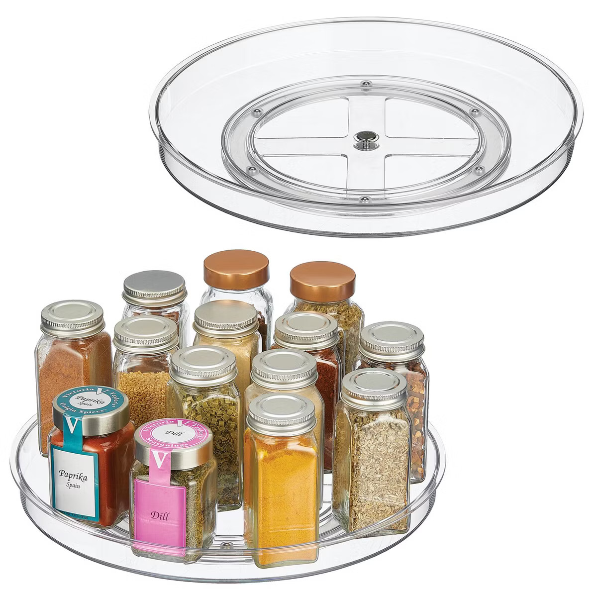 mDesign Modern Lazy Susan Plastic Turntable Spinner, Kitchen Organizing | Target