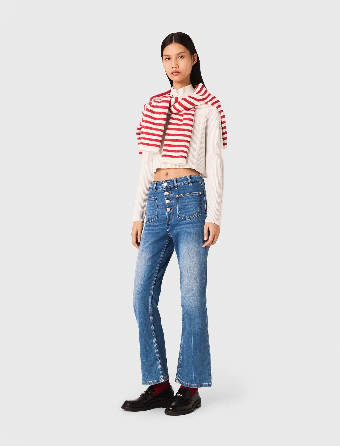 Double-pocket jeans with a slight flare Blue for Women | Maje | Maje US