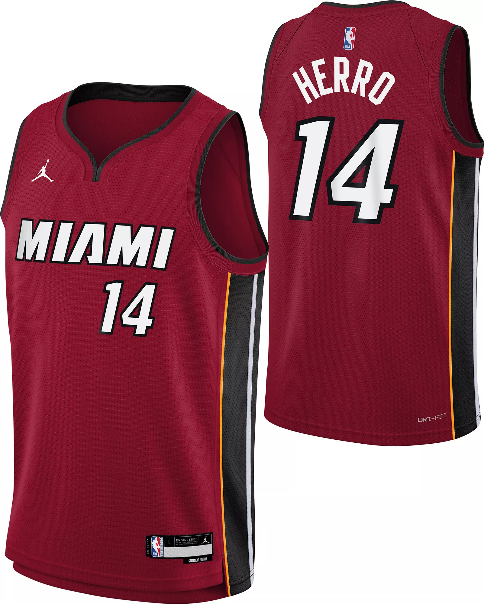 Jordan Youth Miami Heat Tyler Herro #14 Red Swingman Statement Jersey, Large | DICK'S Sporting Goods